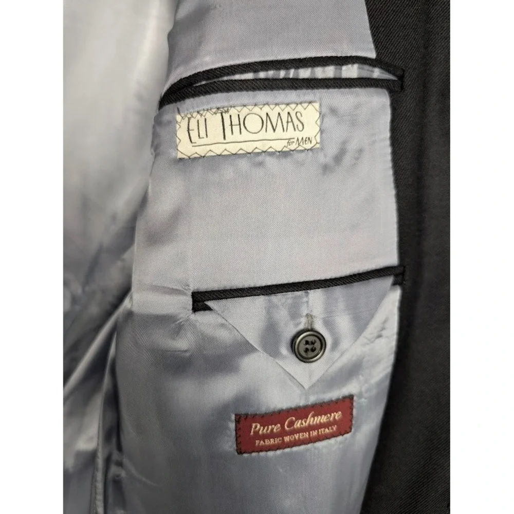 Jack Victor / Eli Thomas Cashmere Blazer Mens 42R Black 3-Button Wool Sport Coat